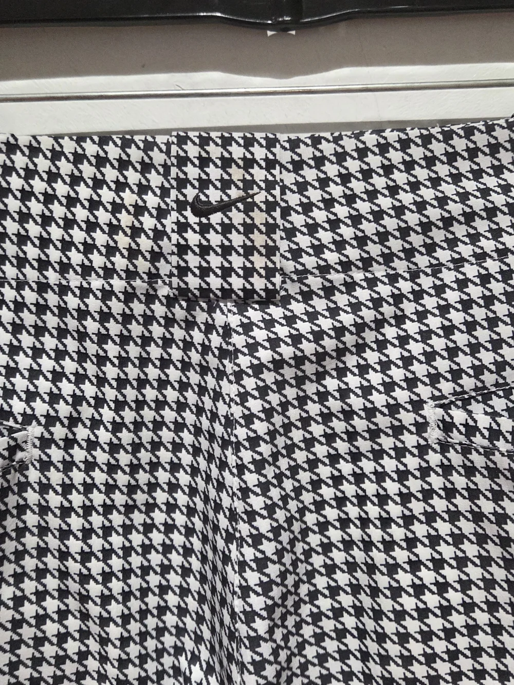 Nike Black & White Houndstooth Bermuda Shorts